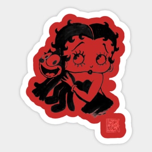 betty boop and felix the cat Sticker